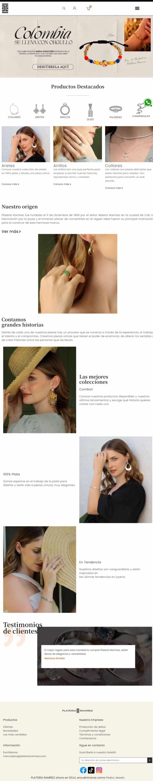 Web platería Ramírez